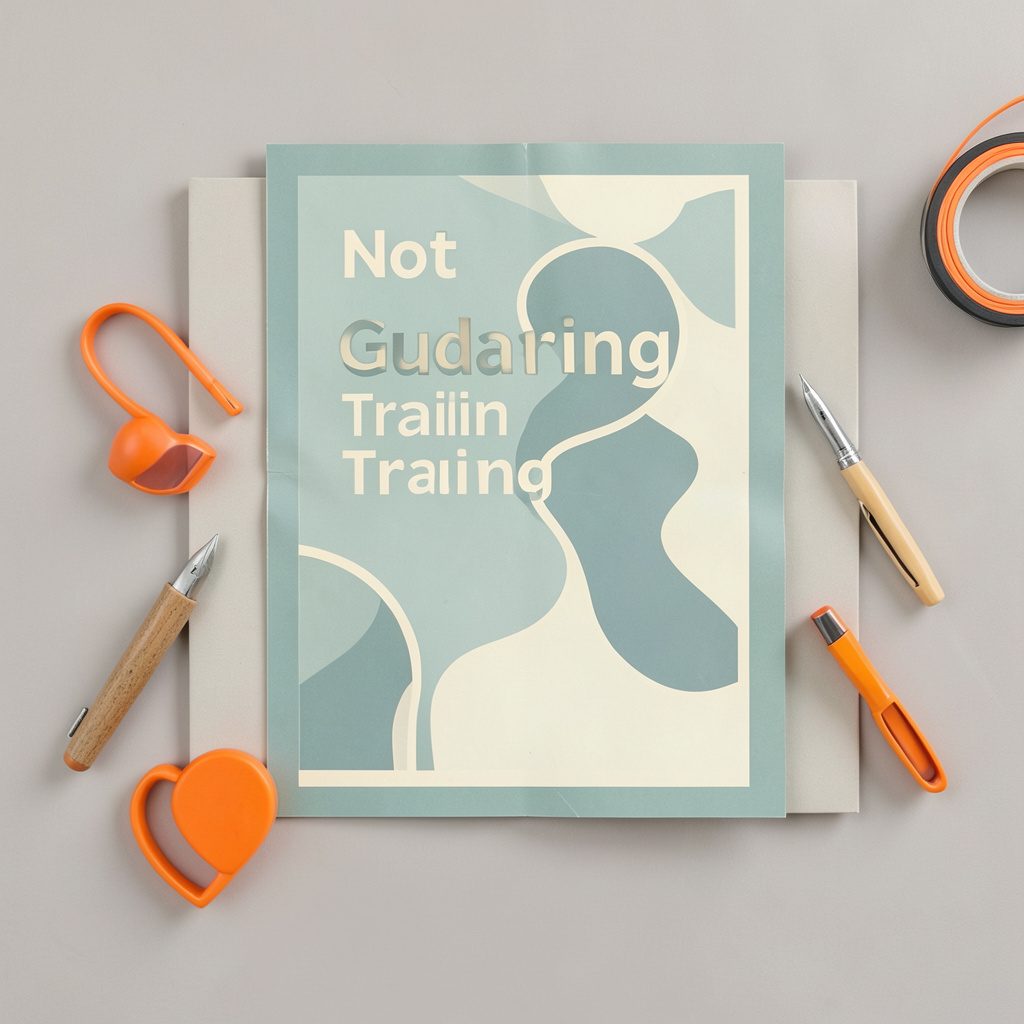 A poster about guarding and training children near roads, in muted teal and cream.